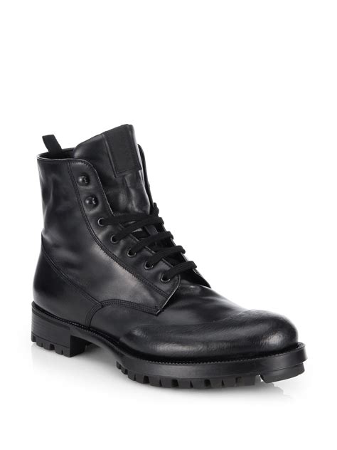 prada lace up boots men's|prada black chunky combat boots.